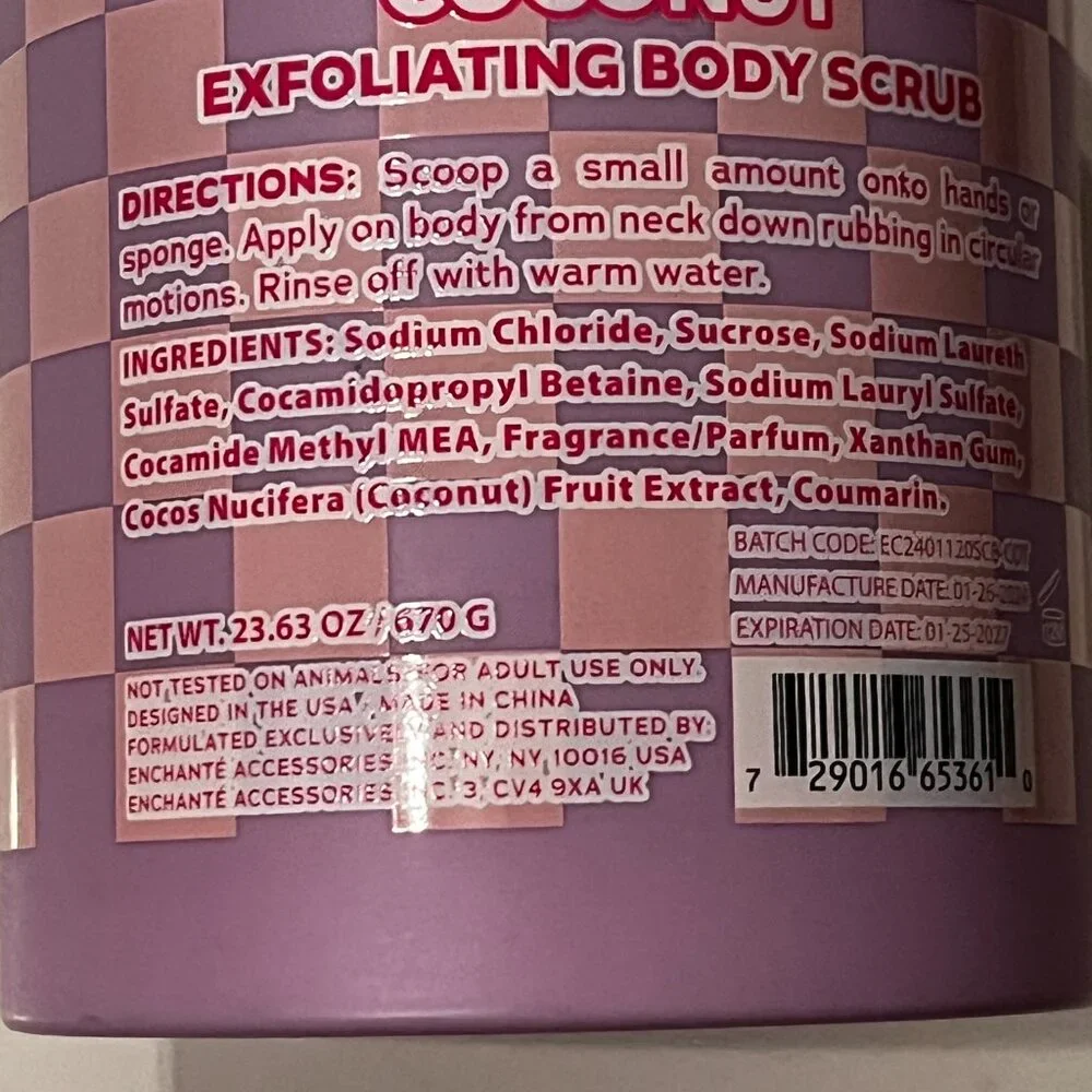 Exfoliating Body Scrub (Coconut Scent /‎ good vibes / Body Prescriptions (new)